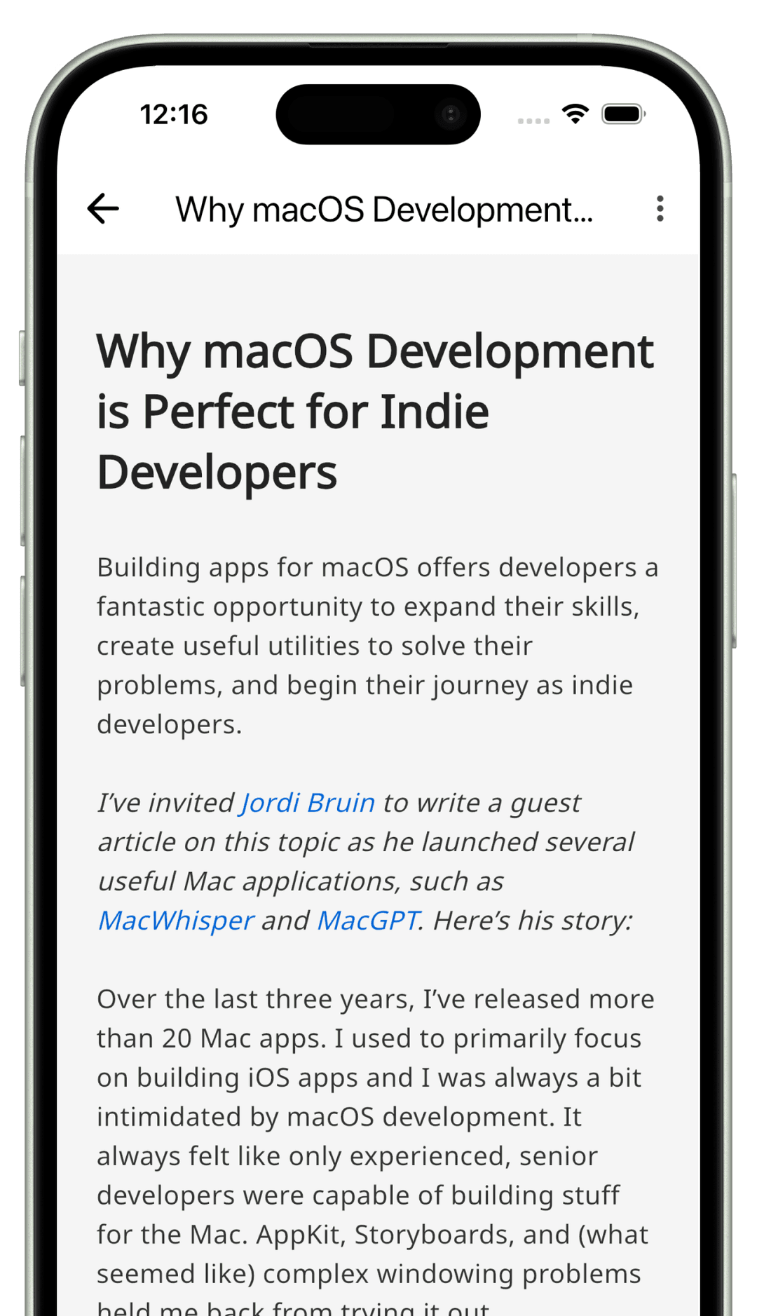 FlowFerry reader screenshot